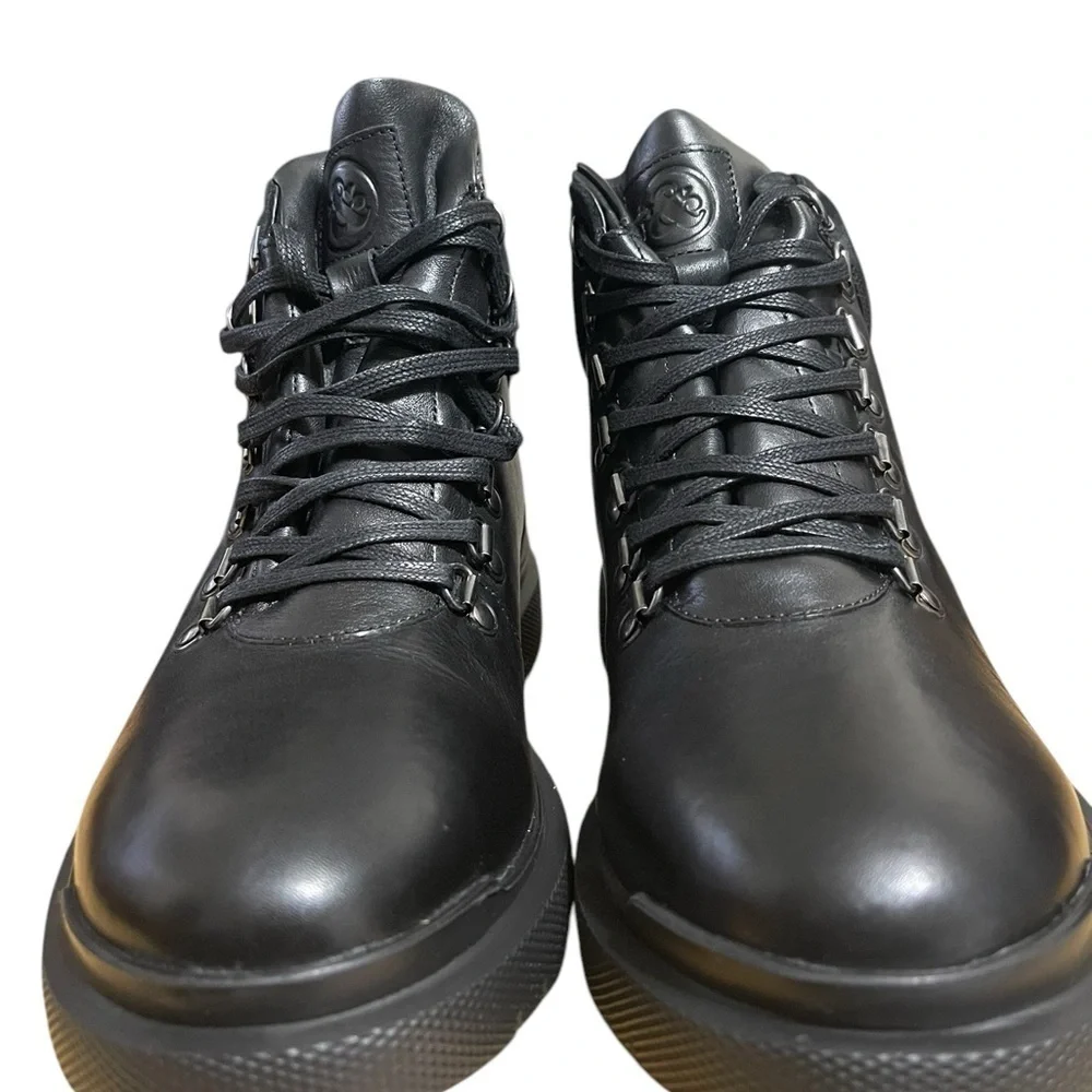 Thomas & Vine Sherman Leather Water Resistant Black Comfort Foam Boots sz 10